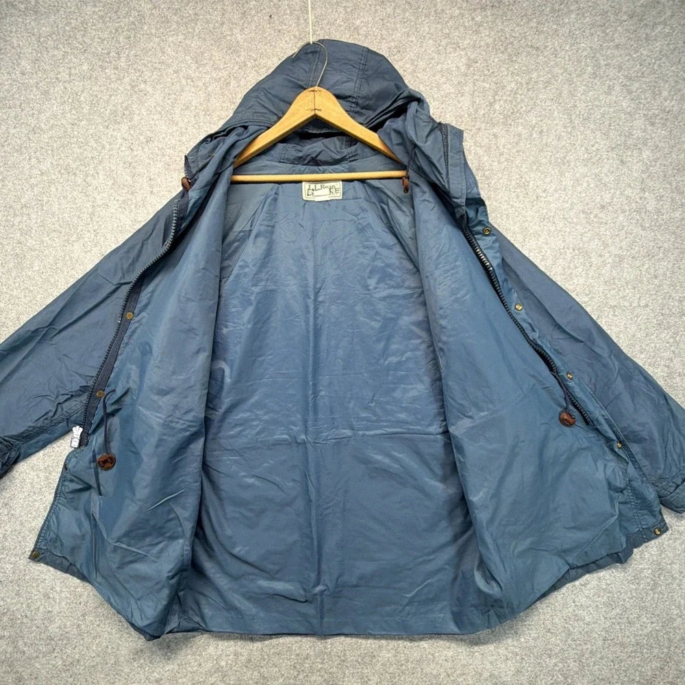 Vintage LL Bean Jacket Mens XL Blue Baxter State Parka Hooded Made In USA